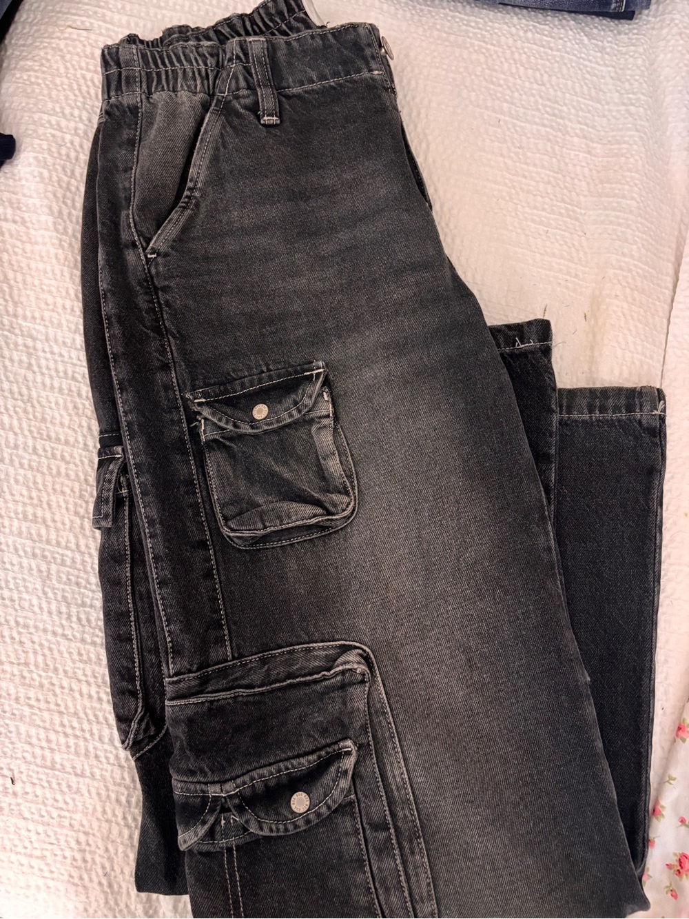 BDG washed black Straight-Leg Denim cargo y2k